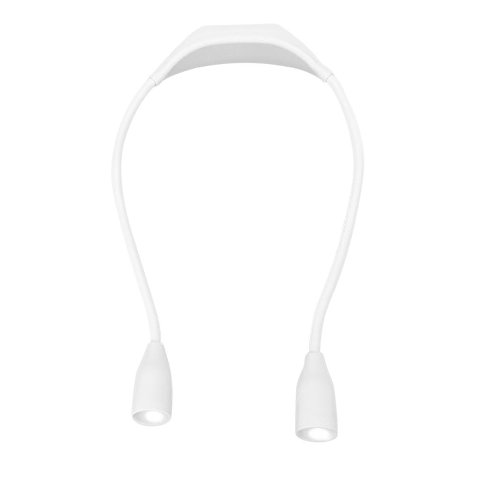 Светодиодный налобный светильник для чтения с гибкими дужками, лампа для чтения, регулируемая яркость, светодиодный ночник, фонарик для чтения, рукоделия, вязания