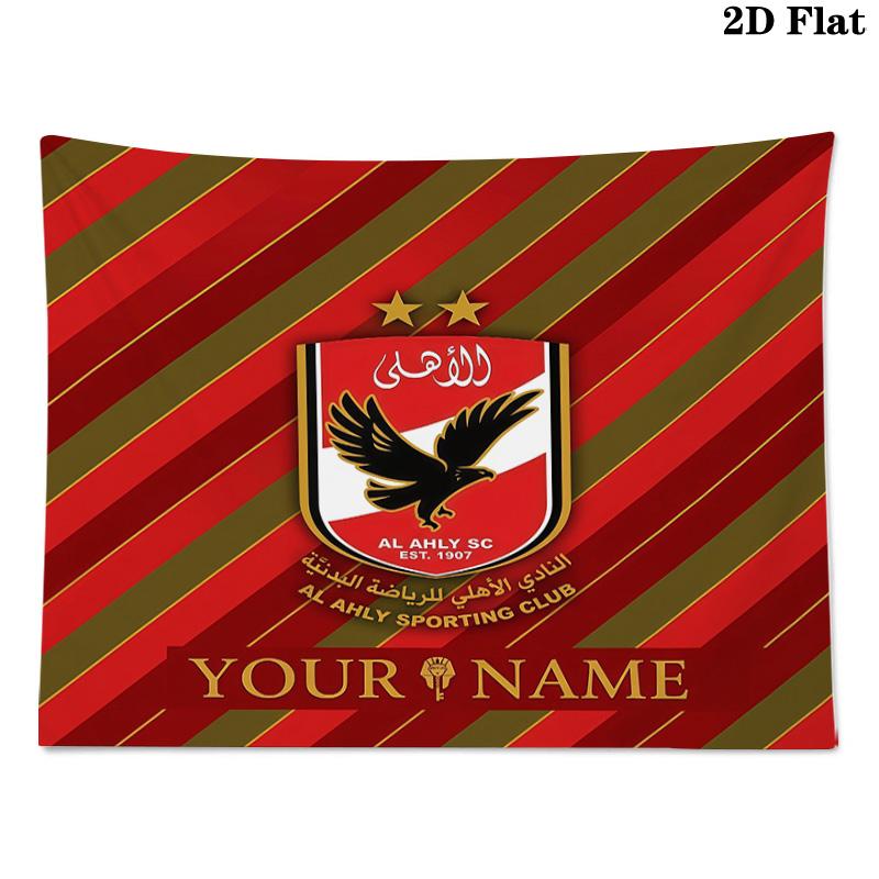 Custom Name Al Ahly SC2 Printed Tapestry – Wall Hanging for Bedrooms, Dorms, and Home Decor