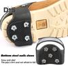 1 Pair Ice Cleats Shoes Crampons with 4/5 Metal Studs Reflective Men Women Winter Outdoor Walking Ice Snow Traction Grips Elastic Non-slip Shoes Boot