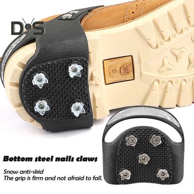1 пара шипов для льда, кошки с 4/5 металлическими шипами, светоотражающие, для мужчин и женщин, для зимнего отдыха на свежем воздухе, для ходьбы по льду и снегу, эластичные нескользящие ботинки