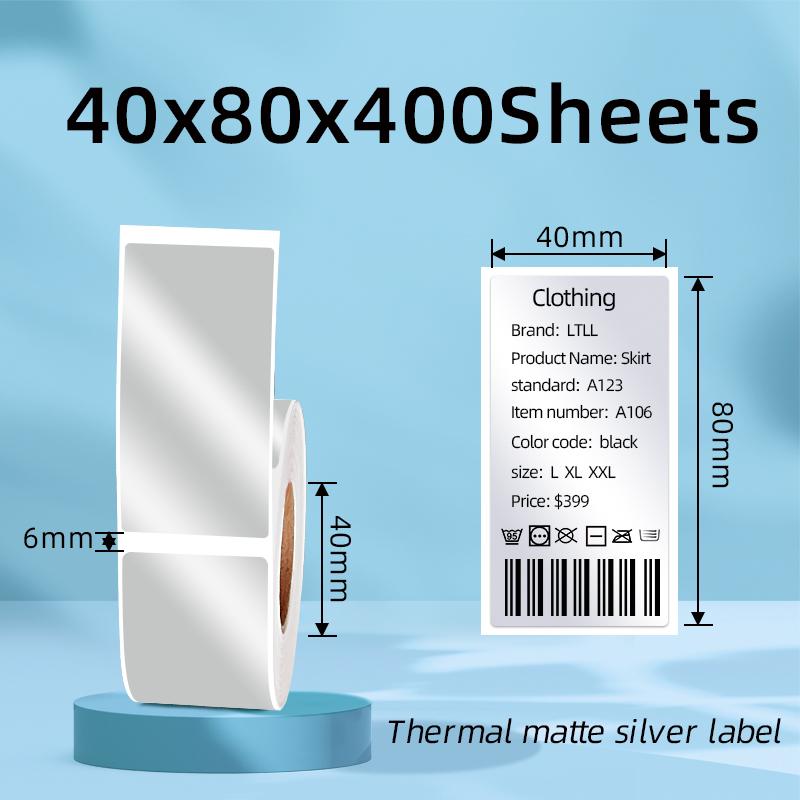 Direct Factory Customized PET Thermal Matte Silver Adhesive Labels-Waterproof Tear-Resistant Oil Proof Free Promotion Grocery