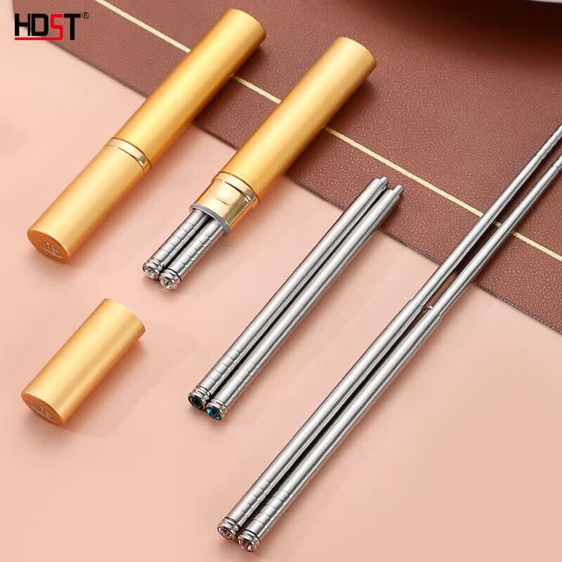 Diamond Accent 304 Stainless Steel Portable Chopsticks