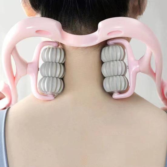 Degree Rotatable Stimulate Meridians Neck Kneading Massager Handheld Deep Tissue Cervical Spine