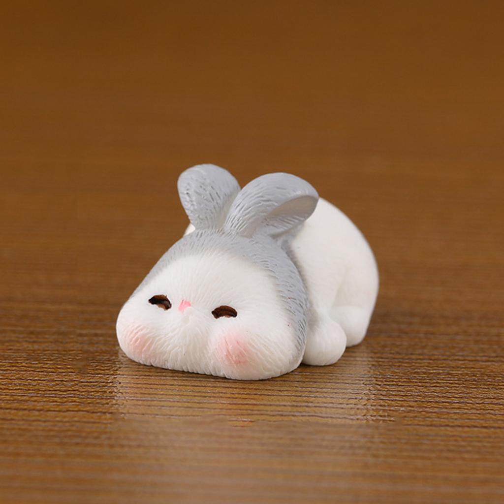 Cute Easter Rabbit Figurine Miniatures Delightful Look Suitable for Home or Office Display Fairy Garden Accessories