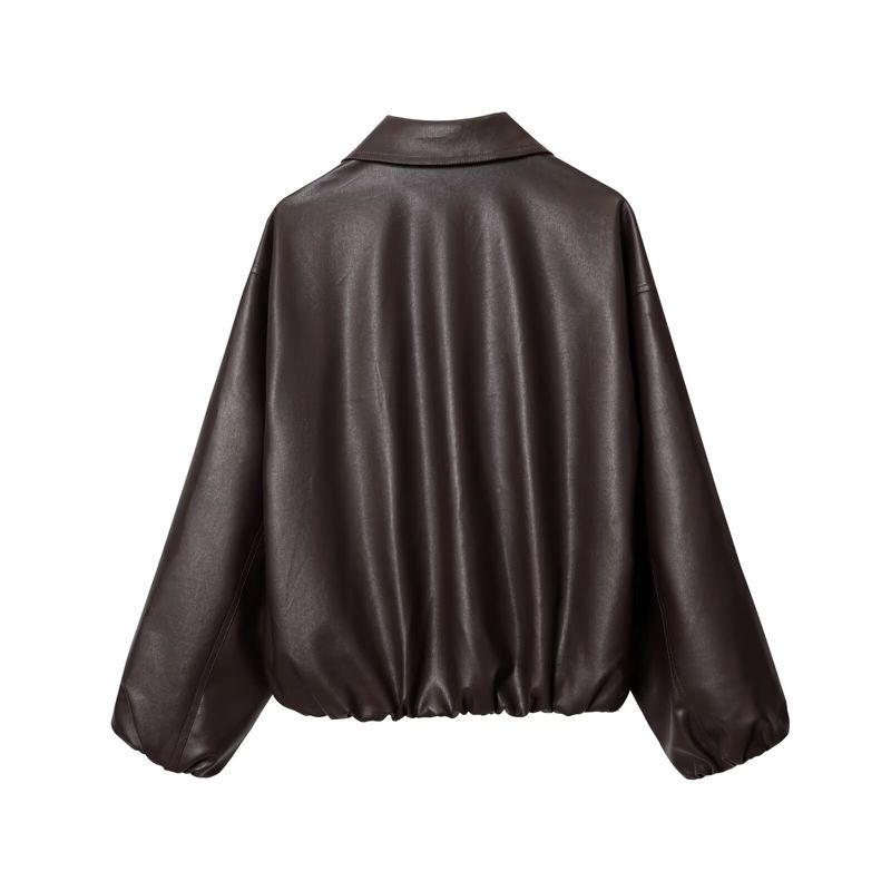 Araltay New Arrival Fashion Style Women's Clothing Fashion All-Match Minimalist Imitation Leather Pilot Jacket Outwear 4341736