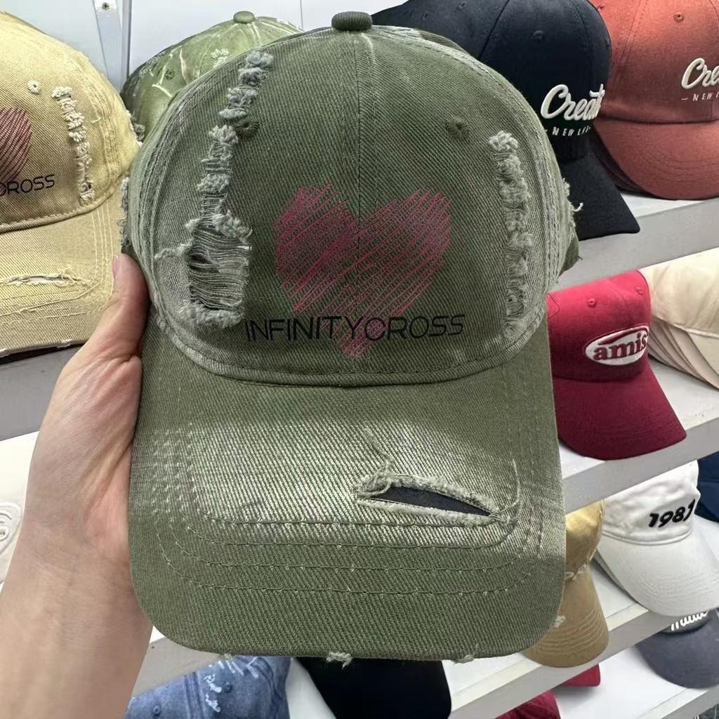 Новая рваная бейсболка ручной росписи для мужчин и женщин, повседневная шляпа для защиты от солнца, подчеркивающая лицо, маленькая и универсальная бейсболка, трендовая