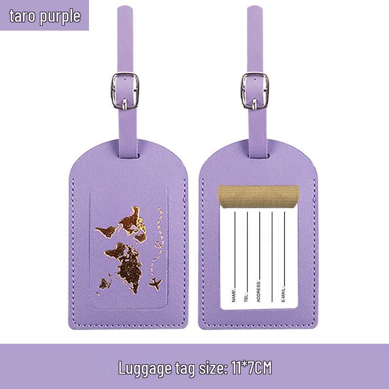 Customizable PU Leather Passport Cover with Hot Stamped Logo, Map, Luggage Tag, & Passport Holder Set