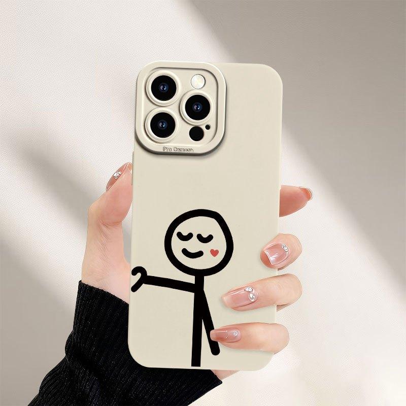 Минималистичный чехол для телефона в парном стиле, подходит для iPhone 17 16 15 14 13 12 11 Pro/Max/Plus, противоударный и защищающий от падений