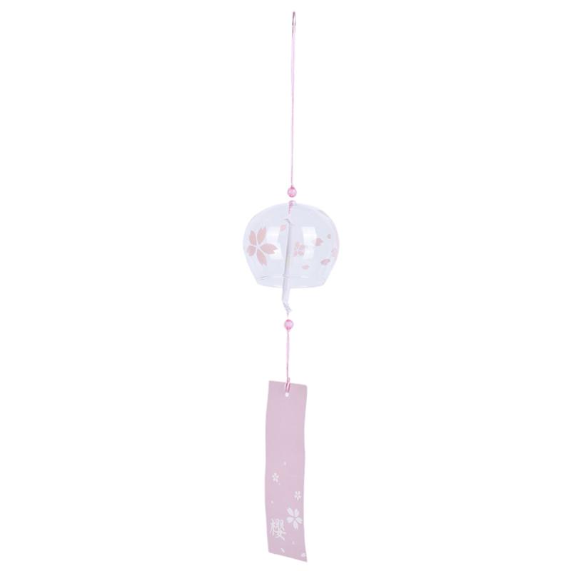 1Pc Glass Wind Chimes Hanging Craft Wind Bell Home Decors Sakura Pattern