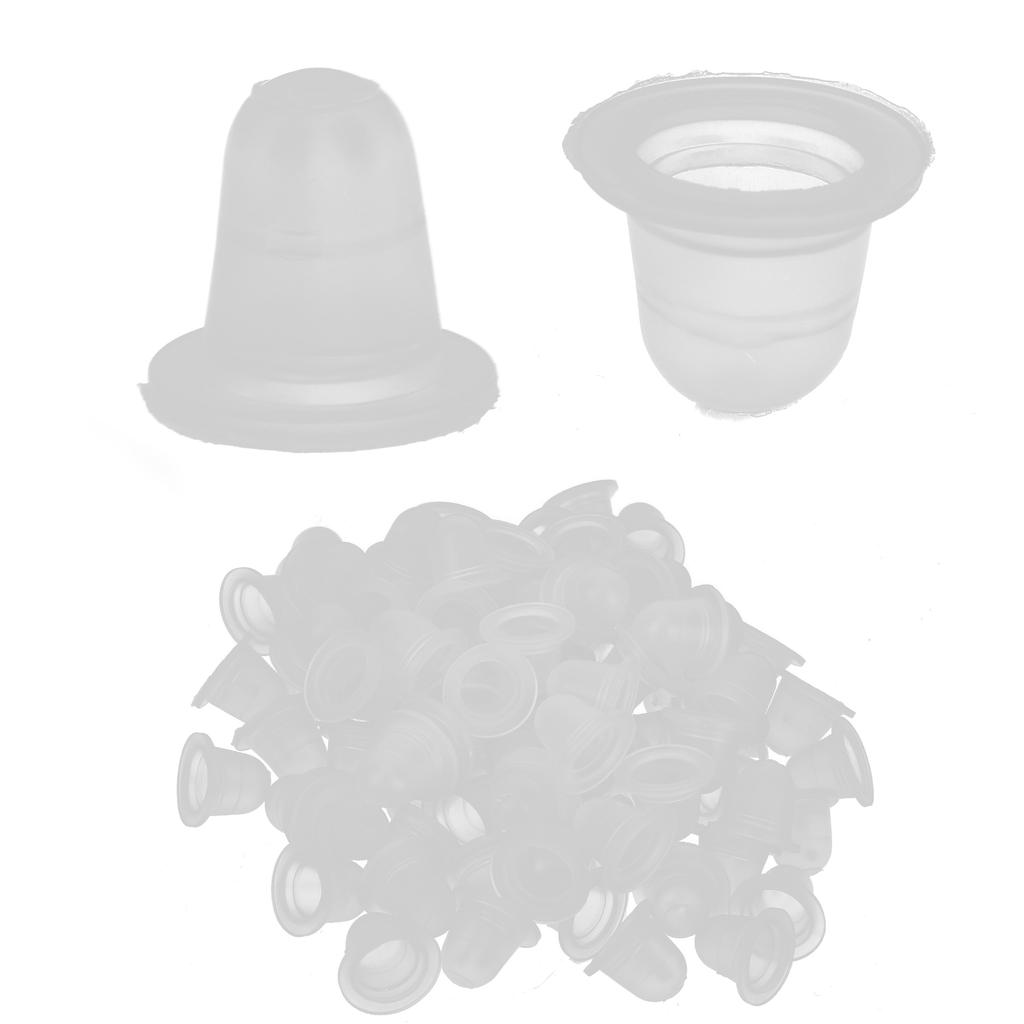 100 шт. одноразовые чашки с чернилами для татуировки, силиконовые колпачки для микроблейдинга с пигментами для перманентного макияжа