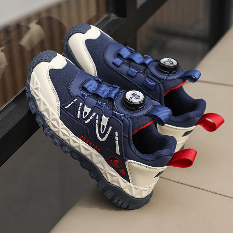 Поворотная пряжка для детей, походная обувь для мальчиков и девочек, для студентов, для занятий спортом, теннисом, бега, повседневные кроссовки на осень-зиму для детей