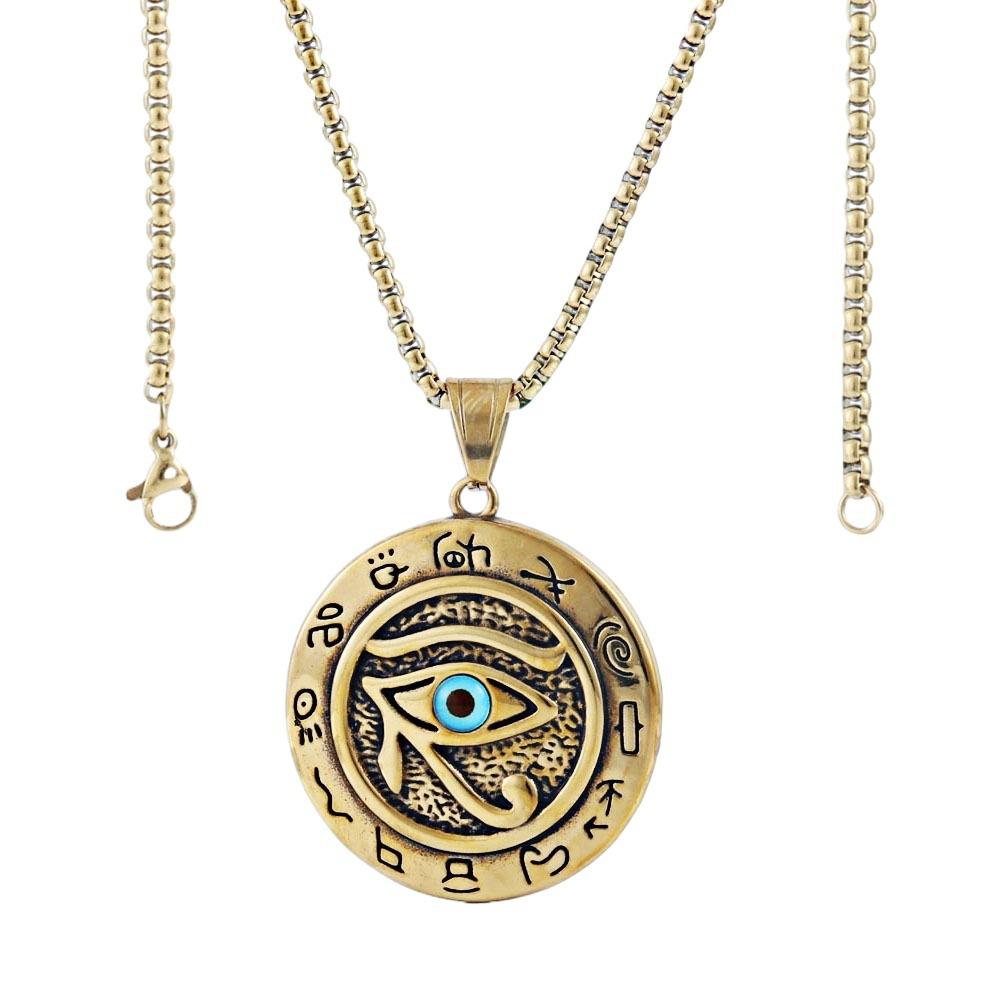 Ancient Egypt Eye of Horus Pendant Men's Necklace European and American Retro Pendant Men's Accessories 2026