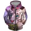 Spring Autumn Men's Zipper Hoodie Sweatshirts 3D Animal Lion Beast Printing Hooded Pullover Fashion Jacket Casual Sportswear