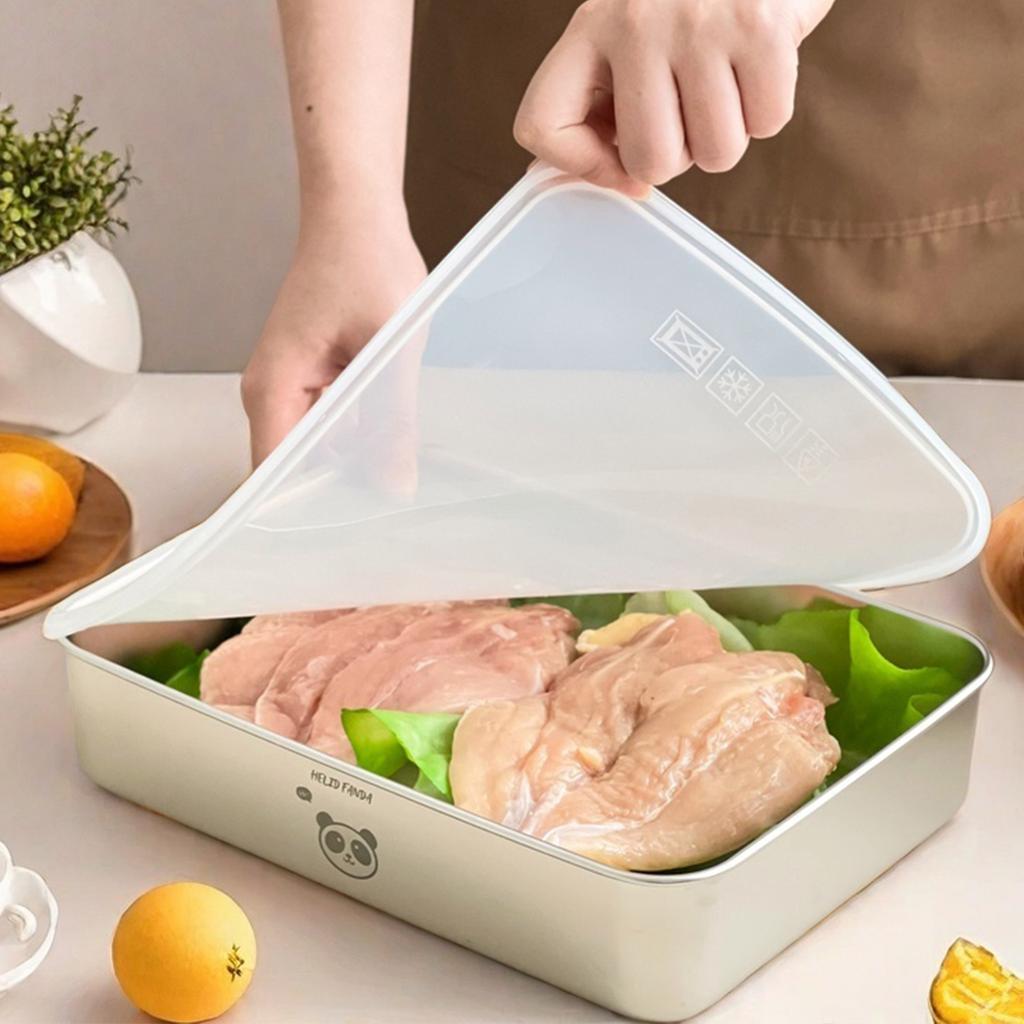 Контейнеры для пищевых продуктов из нержавеющей стали 304, герметичный контейнер для хранения продуктов в холодильнике, большая вместимость, для кухни