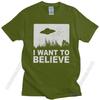 Stylish The X Files I Want To Believe Tshirt Crew Neck O-Neck Cotton T-Shirt Alien UFO Area 51 Tee Shirt Apparel Merch Unisex