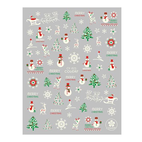 1 Sheet Nail Sticker Christmas Theme Design Long-Lasting Eco-Friendly Snowflakes Nail Polish Stickers