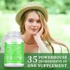 Natural fruit and vegetable blend capsules; supports gut health, aids digestion, boosts immunity; suitable for adults.