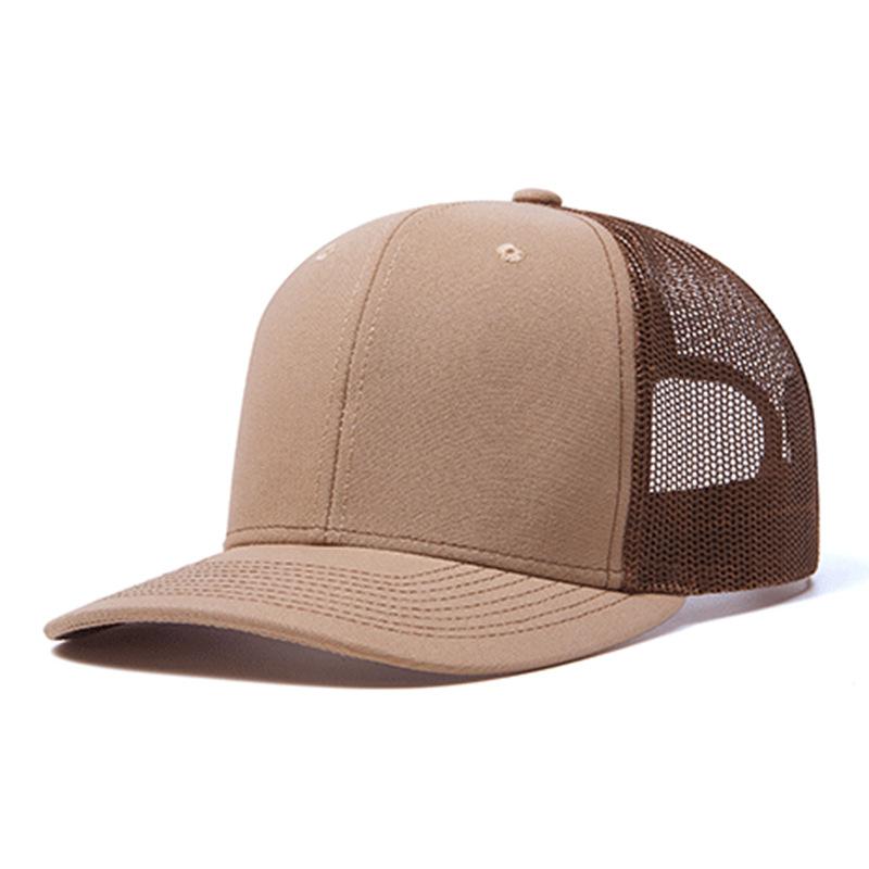 Factory Custom Logo 5-Panel Mesh Baseball Cap Curved Ethnic Leaf Casual for Adults Children for Travel Advertising
