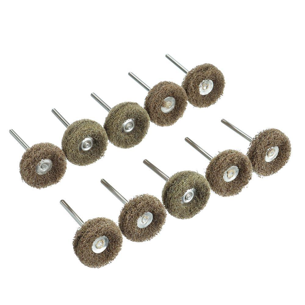 10pcs Abrasive Sanding Accessories Drill Abrasive Brush Polishing Wheel with 3mm Shank Nylon Buffing