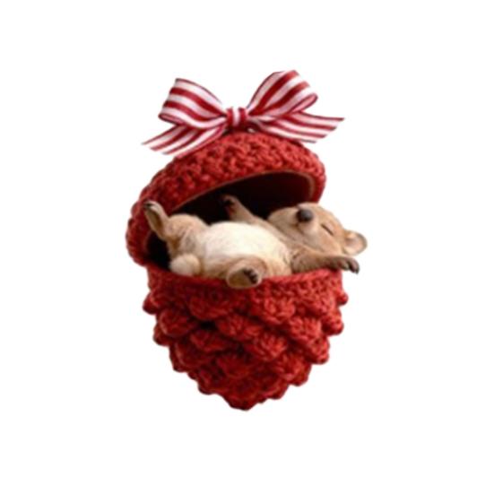 Лесные животные Желуди Украшения Акриловые Уютный лес Рождественские украшения 2D Акриловый Вязаный Сосновая шишка Животное Подвесное украшение для дома Вечеринки