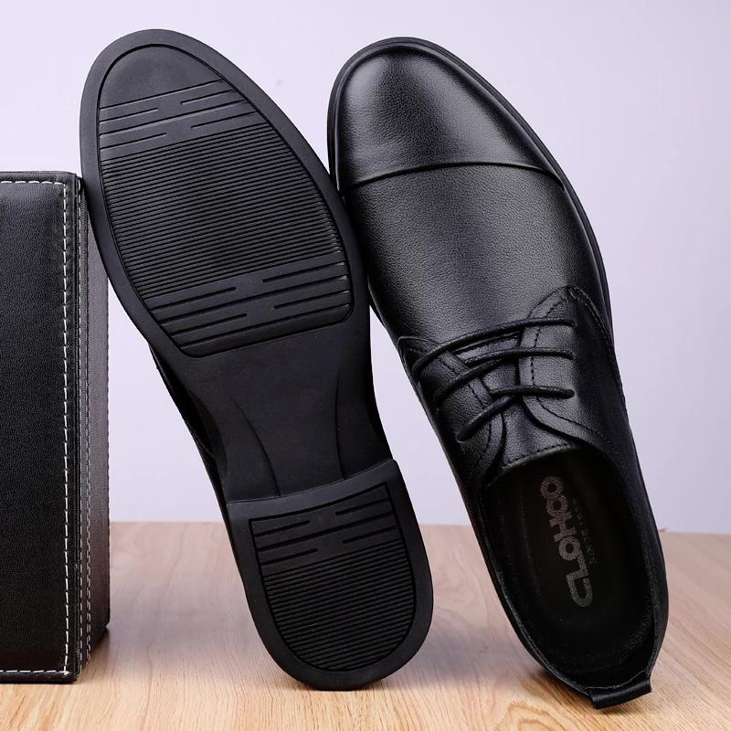 Мужские туфли на шнуровке, модные оксфорды из натуральной кожи, итальянские официальные туфли, мужские классические черные свадебные туфли, высокие корейские туфли