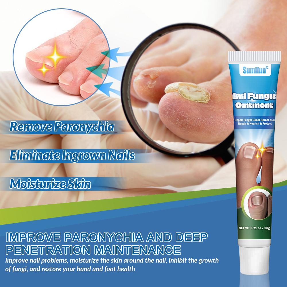 Sumifun 1 Pc Onychomycosis Nail Repair Cream Solution Remove Toenail Fungus Paronychia Nourish Moisturize Nails for Thick,Discolored,Cloud