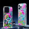 Красочный Цветочный Магнитный Прозрачный Чехол Полного Покрытия для iPhone 15/16/17 Pro Max