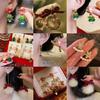 Серьги-снежинки с красным бантом и серебряной иглой для рождественской елки Европейский и американский стиль Серьги к Новому году и Рождеству для женщин