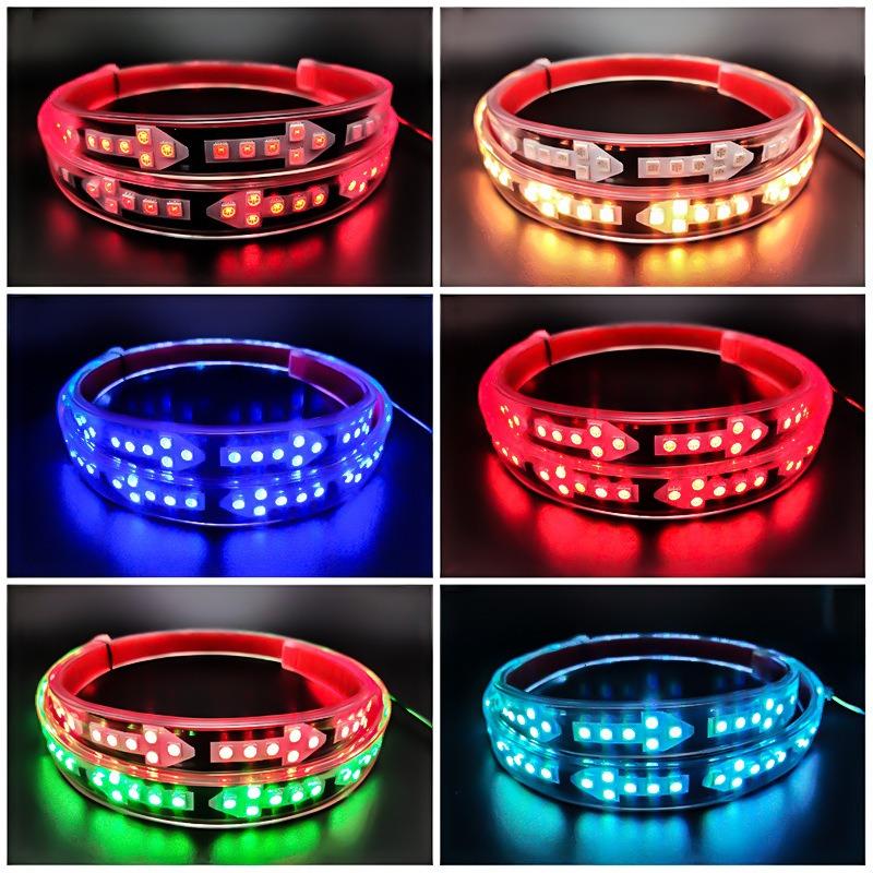 1/1.2/1.5/1.8/2/2.2/2.4M Auto RGB Chasing Strip LED Turn Signal Lamp for Truck Pickup Universal Rear Trailer Led Light