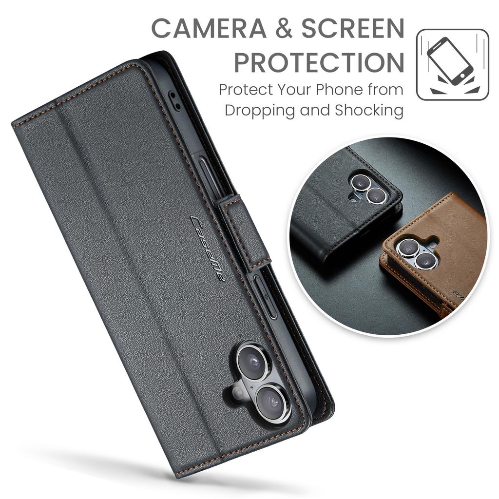 Для iPhone 17 Чехол CASEME Серия 023 Блокировка RFID Глянцевая Подставка Чехол для телефона