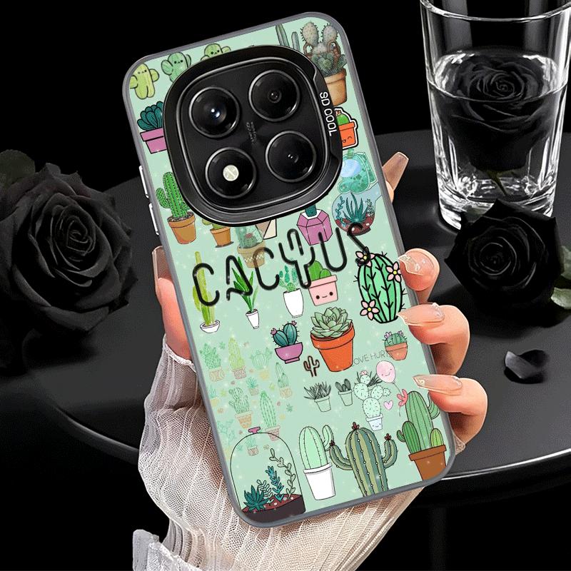 Ударопрочный чехол для телефона с рисунком кактуса для Xiaomi Redmi Note 15 14 13 12 Pro Plus 11 11S 11T 5G Чехол Защита от падения Fundas