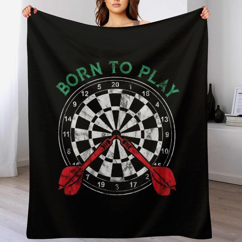 Born to play darts Throw Blanket Warm Throw Blanket Gift for Anniversary