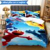 3PCS Se-same Characters Bedding Set,Including 1pc Duvet Cover And 2pcs Pillowcases Perfect for Bedroom, Dormitory, Fan Christmas gift