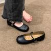 Shallow Single Shoes Women's New Spring and Autumn New French Grandma Shoes with Skirt Flat Mary Jane Shoes Flat Shoes