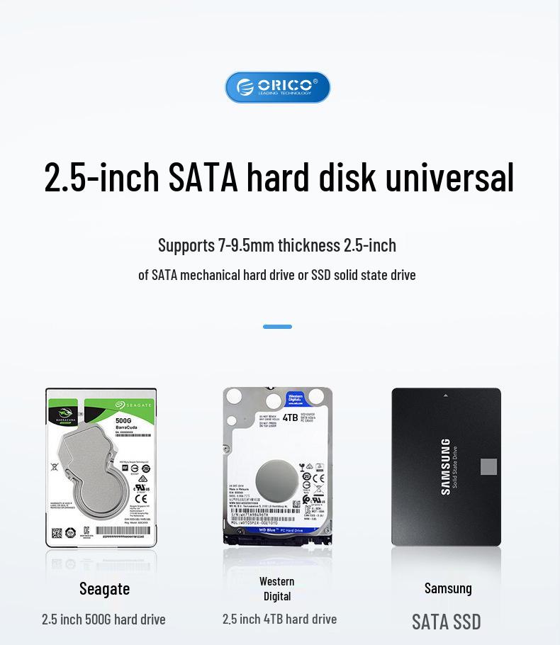 ORICO 2.5" SATA SSD/HDD External Enclosure for Laptops