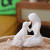 Minimalist Woman and Dog Friendship Sculpture Pet Lover Art Desktop Dog Statue  Living Room