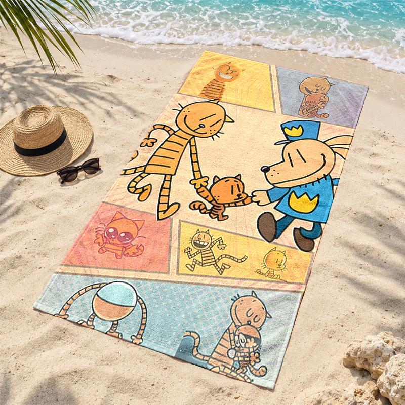 Dog Man Microfiber Beach Towel Quick Dry Sand Free Lightweight Beach Towels for Travel Swimming Camping