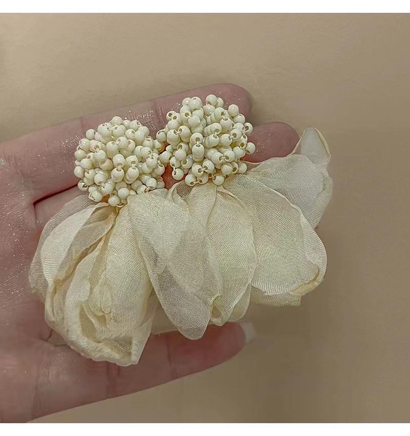 Серьги-сетка с цветами из смолы и серебряной иглой: Роскошные, Сладкие, Свежие и Элегантные Женские Украшения в Стиле Мори