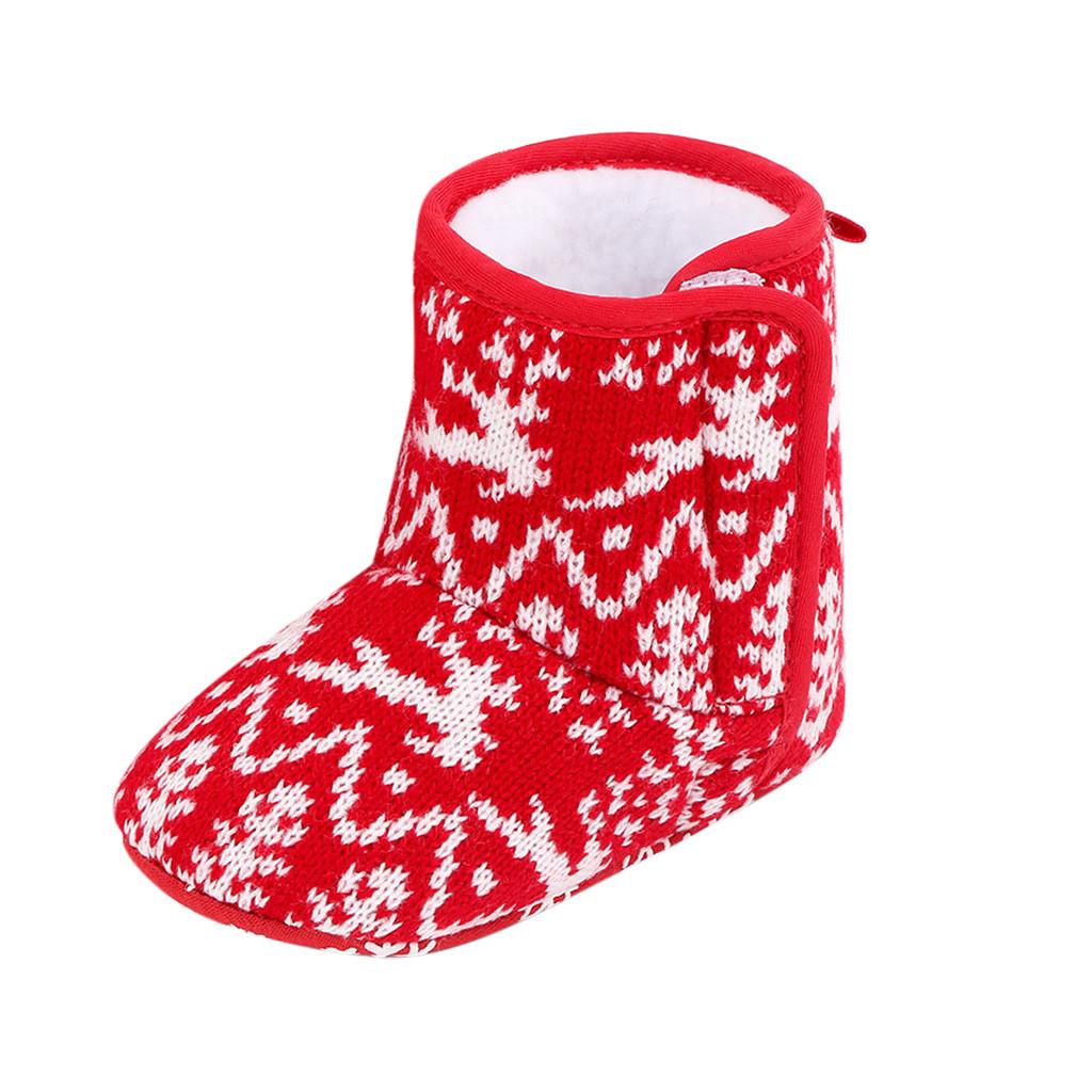 (SU)Рождественские домашние туфли принцессы на мягкой подошве для маленьких девочек, детская прогулочная обувь