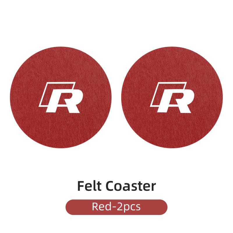For 2PCS Car Coasters Cup Holder Mat Drinks Coaster For VW R Golf Tiguan Touareg Passat Bora Jetta Beetle Key Accessory EN1 g6