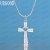 925 Sterling Silver Cross Pendant Necklace Fashionable Wedding Jewelry