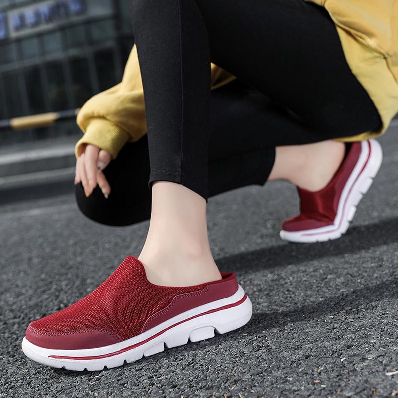 Мужские/женские внутренние тапочки, мужские полутапочки, летние дышащие мужские туфли в сетку, черные мужские туфли Mueller