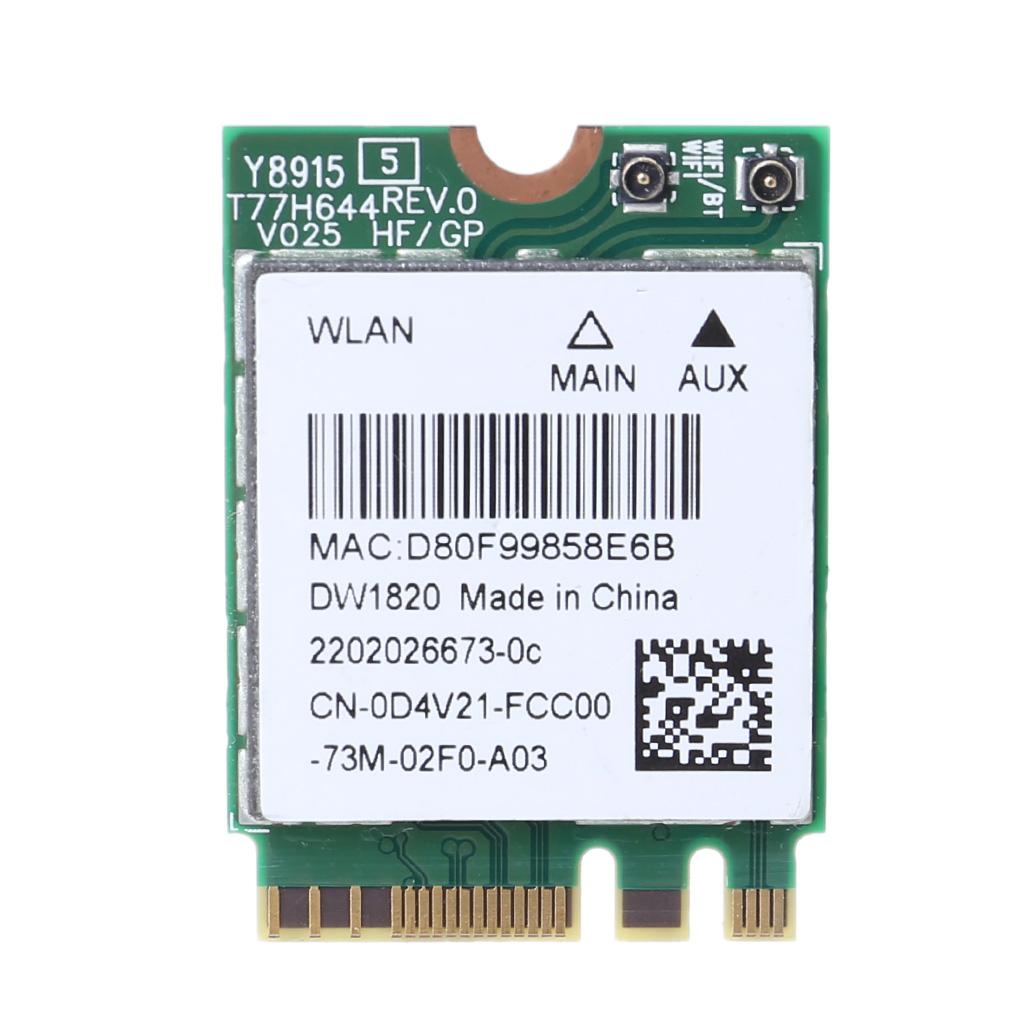 Сетевая карта WLAN WiFi 802.11AC для Dell Wireless 1820 DW1820 BT 4.1 для разъема M.2 Wlan D4V21