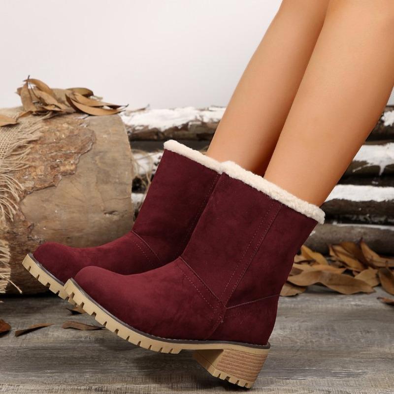 Европейские и американские новые бархатные утолщенные зимние ботинки на толстой подошве для женщин, внешнеторговые, больших размеров, теплые махровые короткие ботинки, хлопковая обувь для женщин