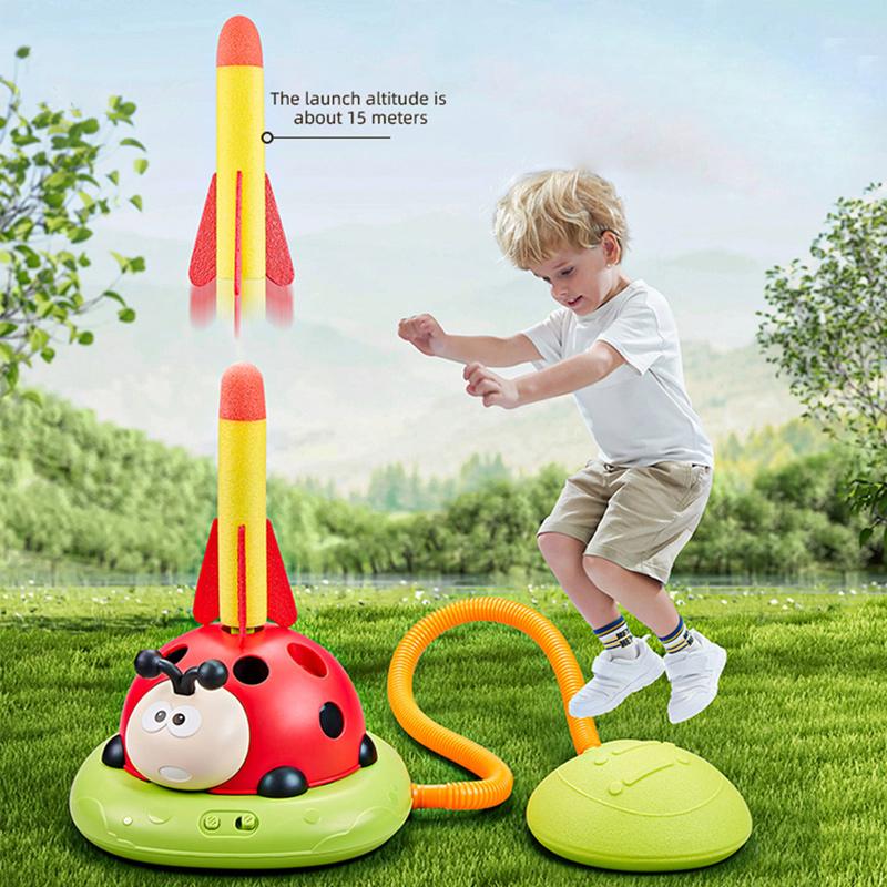 Kids Jump And Toss Toy 3 in 1 Ladybug Multifunction Rocket Launcher Sports Game Entertainment Game Outdoor Educational Toy Gifts