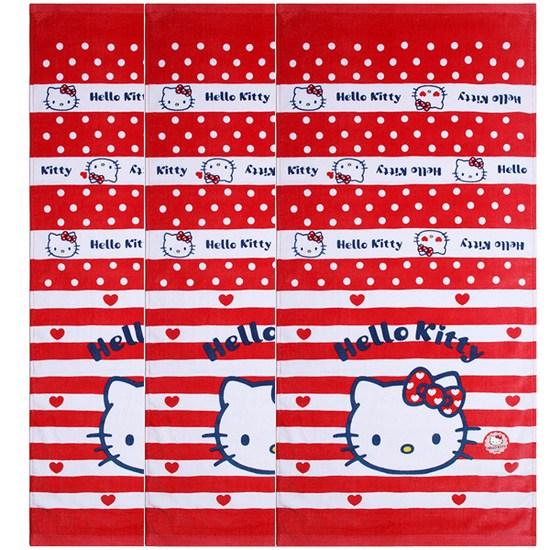 Hello Kitty Red Bath Towel 155g 30 Count Cotton Yarn, a Popular Character In Korea