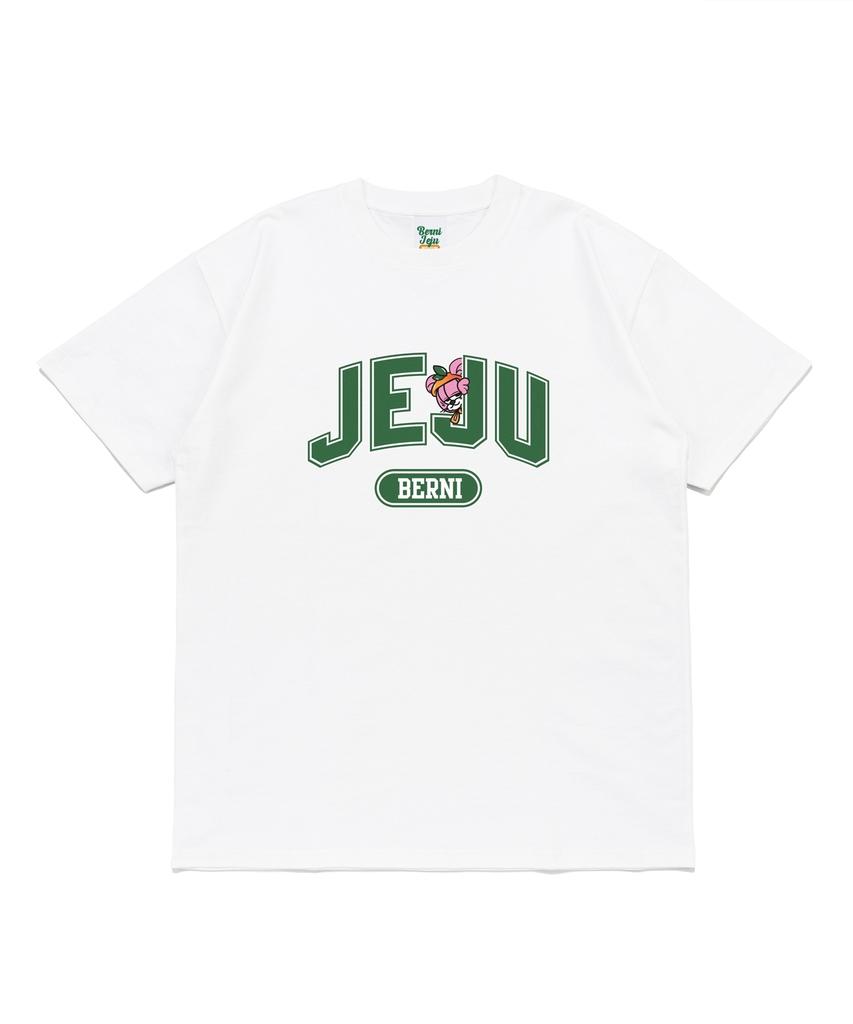 BERNI Jeju Kiki Футболка с коротким рукавом и большим логотипом (белый)