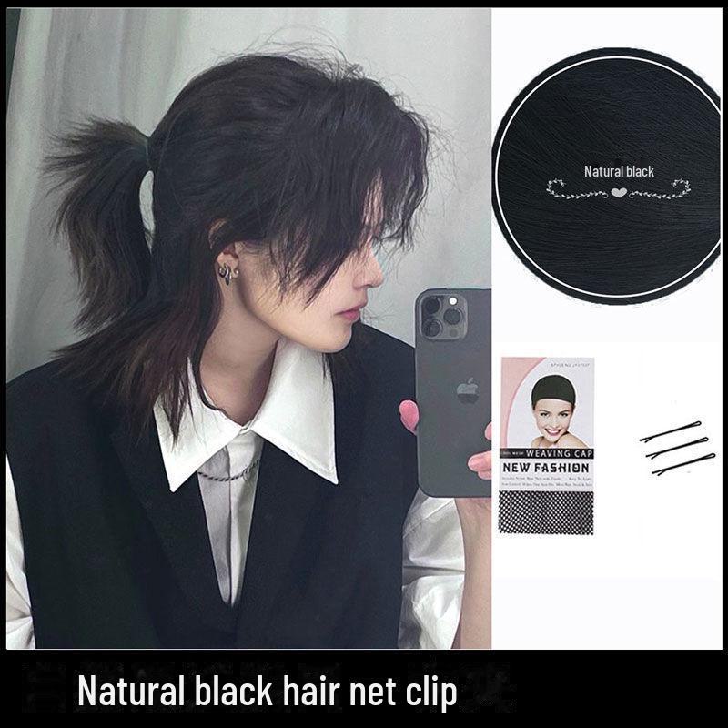 Мужской корейский аниме-парик Z Samurai Wolf Tail Mullet — модные, пушистые, короткие волосы для естественного образа