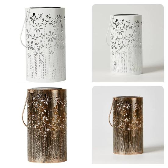 Solar Lantern Outdoor Hanging Light Hollow Pattern Design Automatic On/Off IP54 Waterproof Easy Installation Solar Outdoor Patio Light