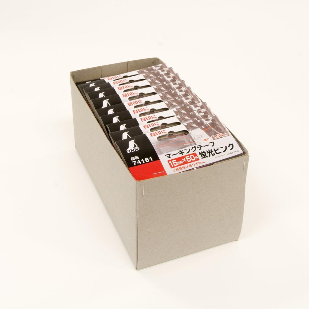 Лента для маркировки Shinwa Sokutei 15 мм x 50 м, флуоресцентная розовая, 10 шт. 50153